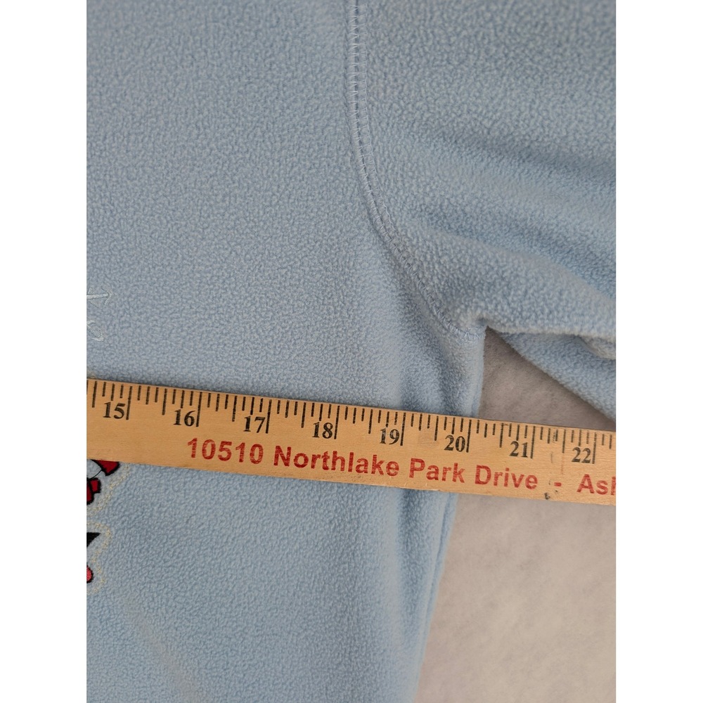 Disney Eeyore Fleece‎ Sweatshirt Light Blue Embroidered Winter Logo Size M - Picture 7 of 8